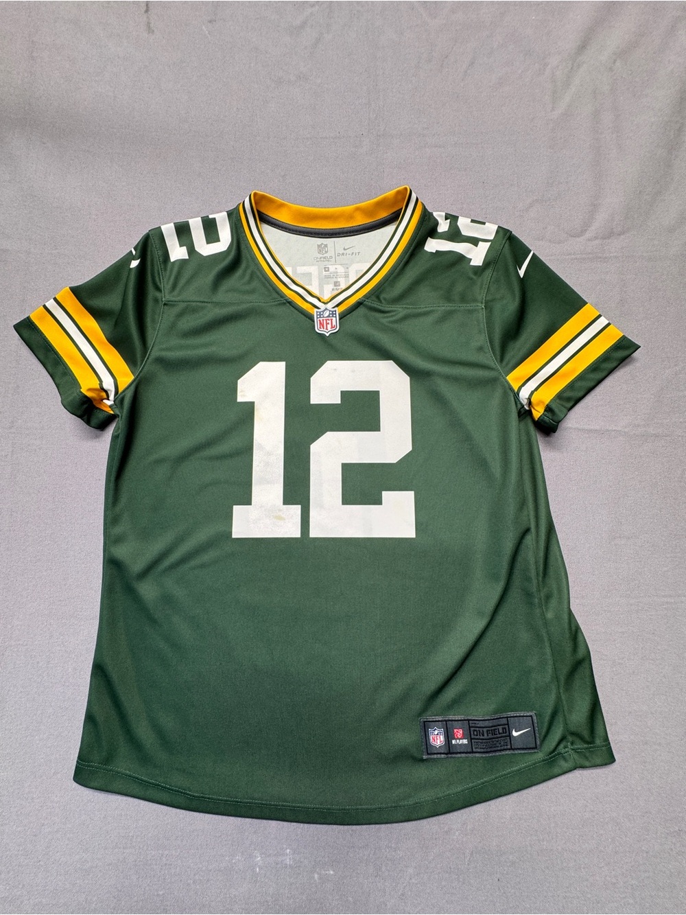 Green Bay Packers Aaron Rodgers #12 Nike On Field Green Youth Size M Jersey G26